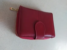 Cartera corta de PU para mujer, monedero pequeño rojo con cremallera y botón, monedero con bolsillo para monedas, gran oferta
