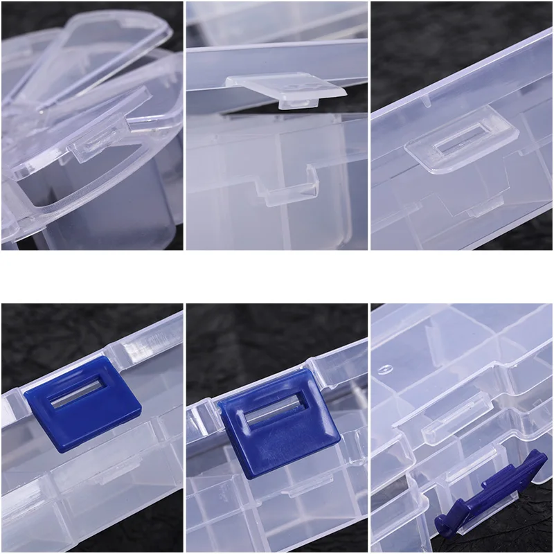 Plastic Organizer Container Storage Box Adjustable Divider Removable Grid for Jewelry Beads Earring Container Small Accessories jewelry storage box