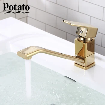 

Potato Basin Faucets Gold Faucet Bathroom Sink Faucet Single Handle Mounted Hot And Cold Mixer Water Tap p45226-4
