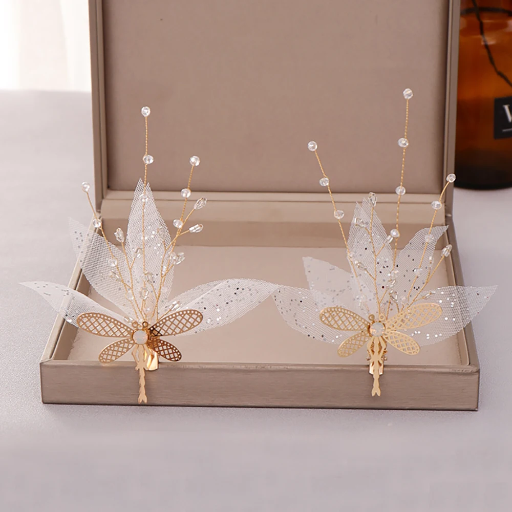 Шпилька для невесты из моланса,, кристальная бабочка, бриллиантовая сетчатая заколка, головной убор, свадебное платье, заколка для женщин, свадебные аксессуары для волос