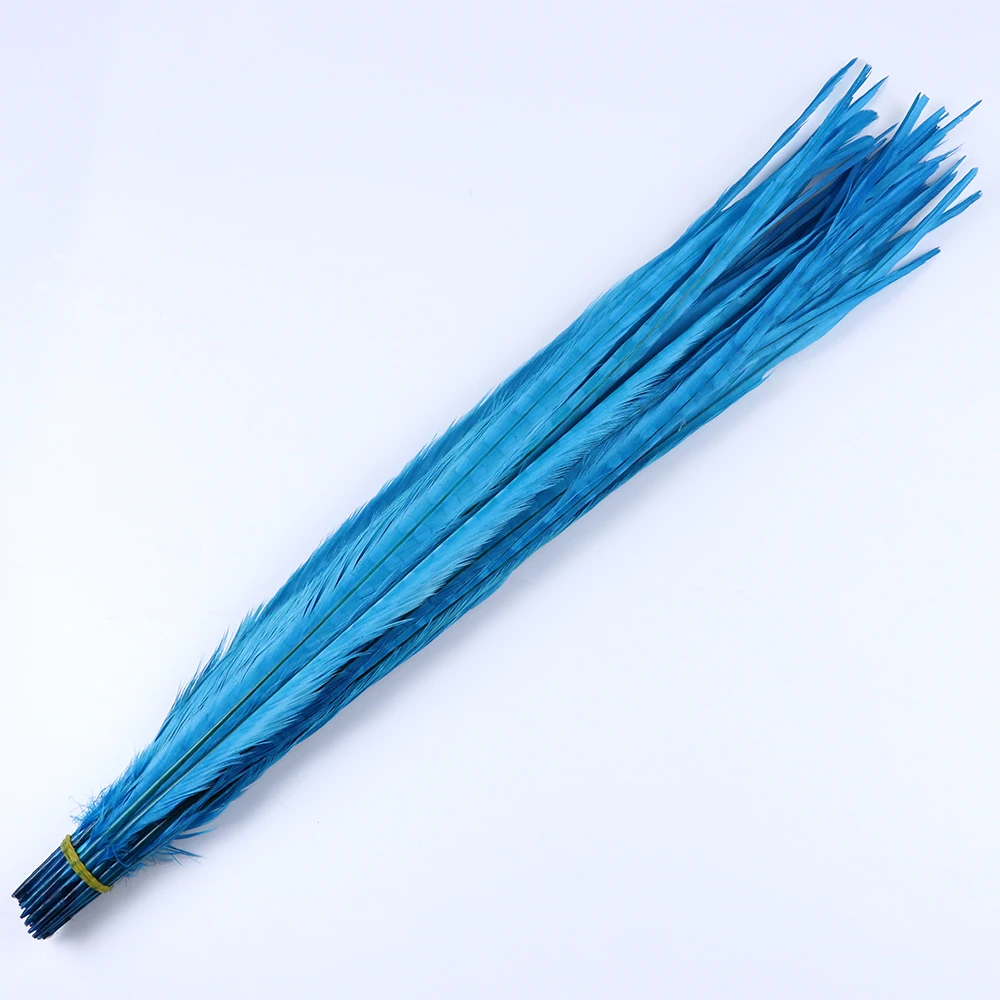 turquoise 20-22 дюймов окрашенные Ringneck перо из хвоста фазана Куриные перья для карнавала вечерние украшение для головного убора шлейф - Цвет: turquoise