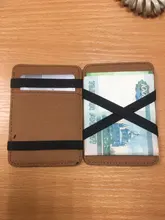 Cartera mágica de cuero para hombre, cartera pequeña con bolsillo para monedas, monedero, tarjetero, Clip para dinero en efectivo, 2021