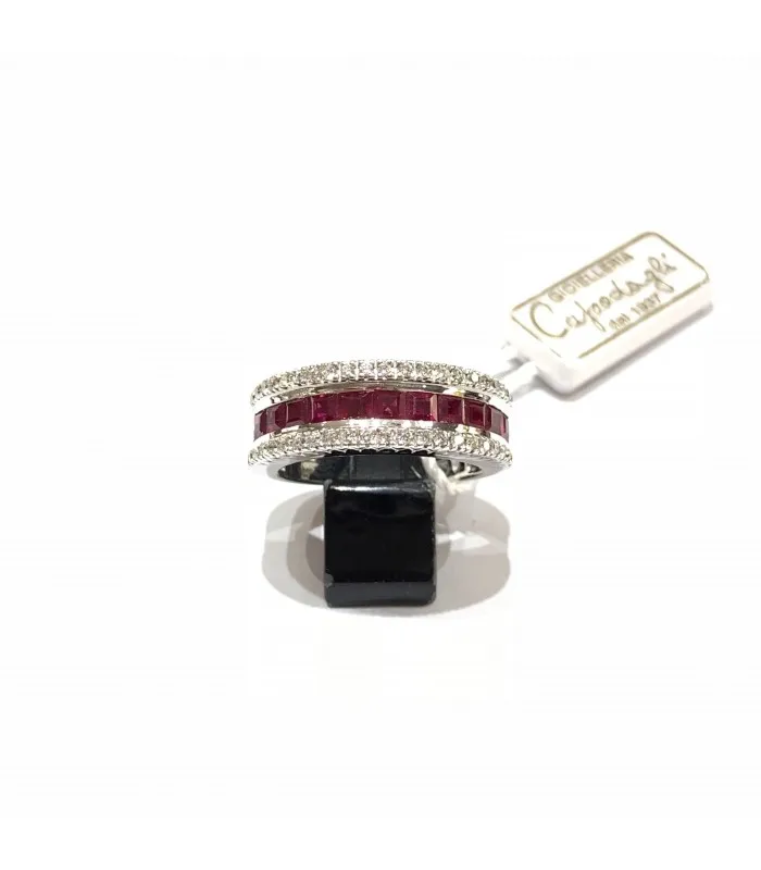 Кольцо из белого золота с бриллиантами CAPODAGLI RUBIES YOKE 2, 09CT