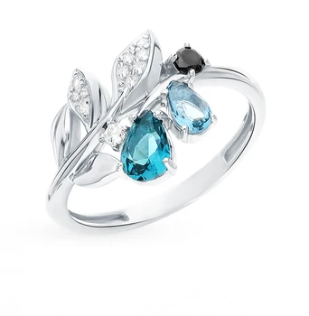 

Silver ring with crystals and cubic zirconia sunlight sample 925