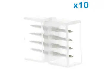 

10 PCs 4 Pin RGB connector pitch 12mm for joining and stretch coil Led RGB 220V