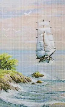 

X-414 set for embroidery expressions 'passing breeze, 18x31 cm