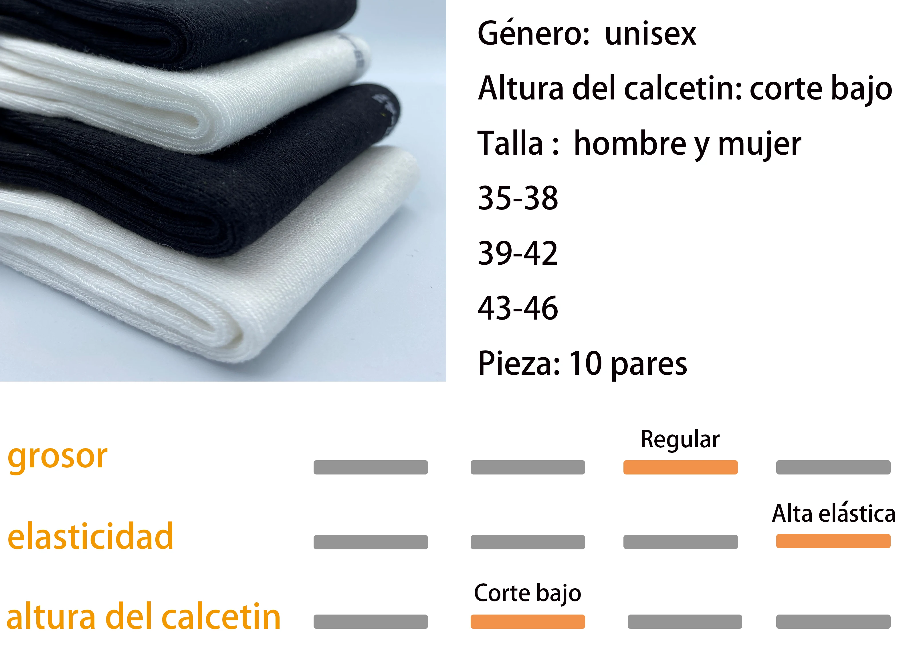 10 pairs cotton/bamboo low cut socks for men and women. Breathable sports and training.