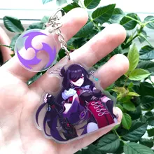Genshin-Llavero acrílico de juego de Anime, delicado llavero de coche delicado, decoración para llaves, anillo de regalo