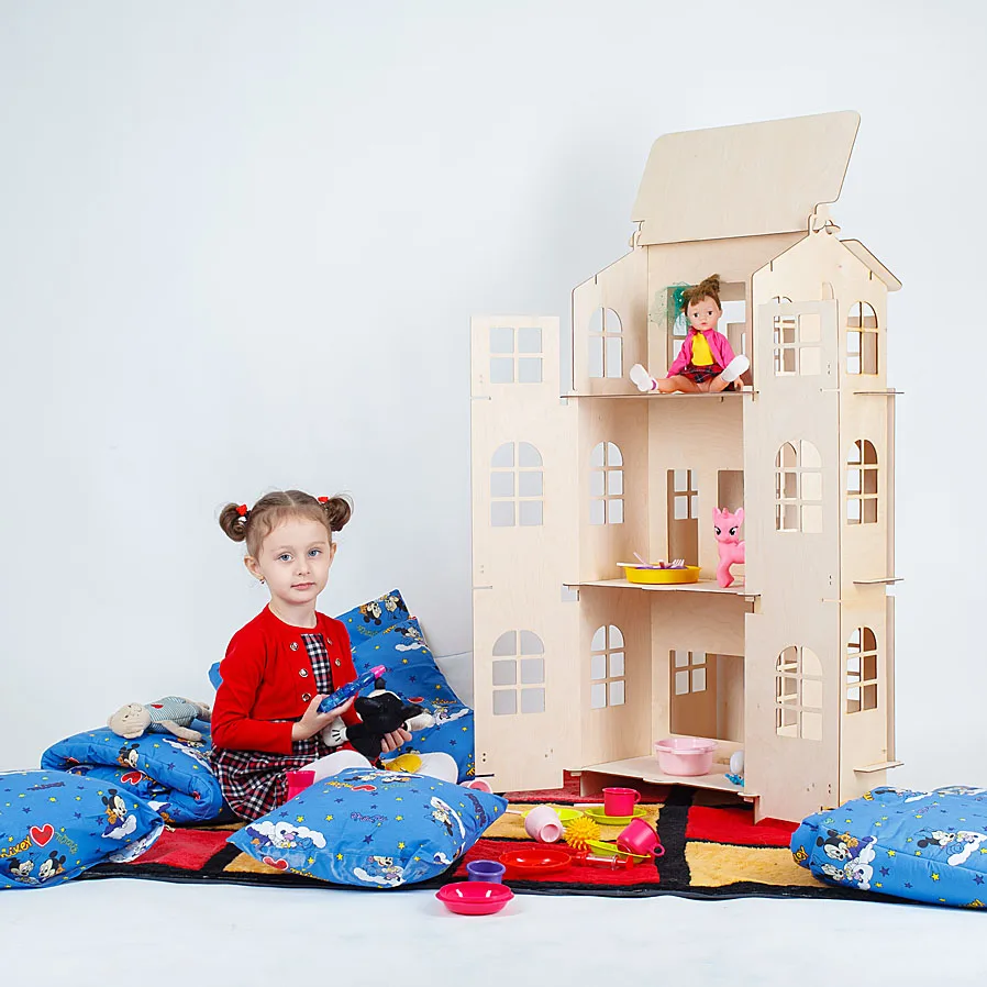 Online Muñecas casa juguetes casa DIY construcción rompecabezas pintura tablero educación bloque juguete niños regalos muñeca accesorio pieza DFB 3d