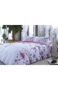 

Ozdilek Ranforce Ardelya Soft Feel Hypoallergenic % 100 Cotton 4 Pieces Double Duvet Cover Set with Flat Sheet Purple-white