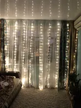 Christmas-Decorations Light Ornament Garland Curtain-String Flash-Fairy Happy Home-Room