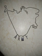 Pop Coreano de moda aleación Simple cartas ejército clavícula collar de cadena para las mujeres Vintage de Metal colgante de joyería al por mayor