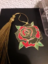 Marcador pintado hueco de Metal Retro, marcador de hoja de borla de loto de estilo chino, papelería creativa, suministros escolares de oficina