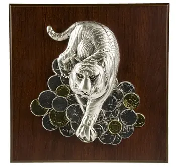 

Плакетка large "Tiger on the coins, z0490, Astra