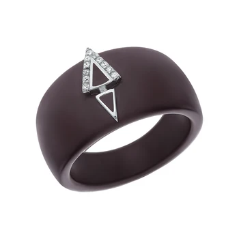 

Silver ring with ceramics, enamel and cubic zirconium sunlight sample 925