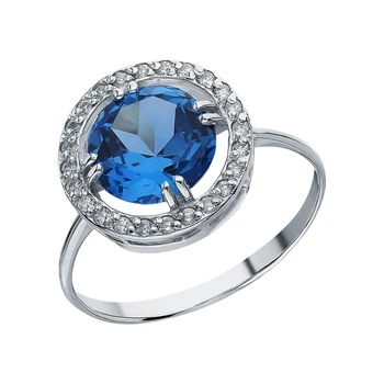 

Silver ring with London Topaz sunlight sample 925