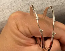 Pendientes redondos de Plata de Ley 925 para mujer, aretes redondos de Hip Hop para mujer, aretes de aro Piercing de 5,1 cm de círculo grande, proveedores de envío directo