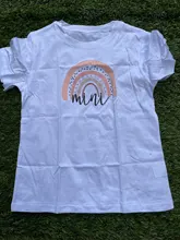 Camiseta a juego con estampado de Arco Iris para madre e hija, camiseta de manga corta con apariencia familiar, ropa de madre e hija, 1 unidad