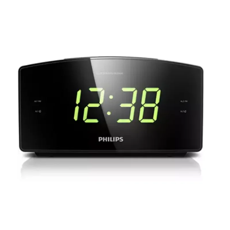 Philips AJ3400 - Radio sveglia con ampio display a LED, Radio FM, doppia  sveglia, ripetizione, colore nero