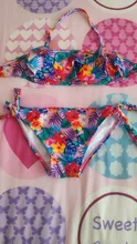 Bañador estampado para niñas de 2 a 16 años, conjunto de bikini para niños, con volantes, para la playa