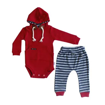 

Hooded Burgundy Gray Zıbınlı 2 li Baby Girl Suit