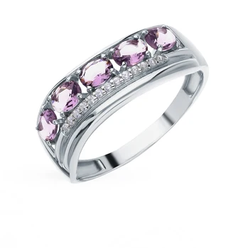 

Silver ring with crystals and cubic zirconia sunlight sample 925