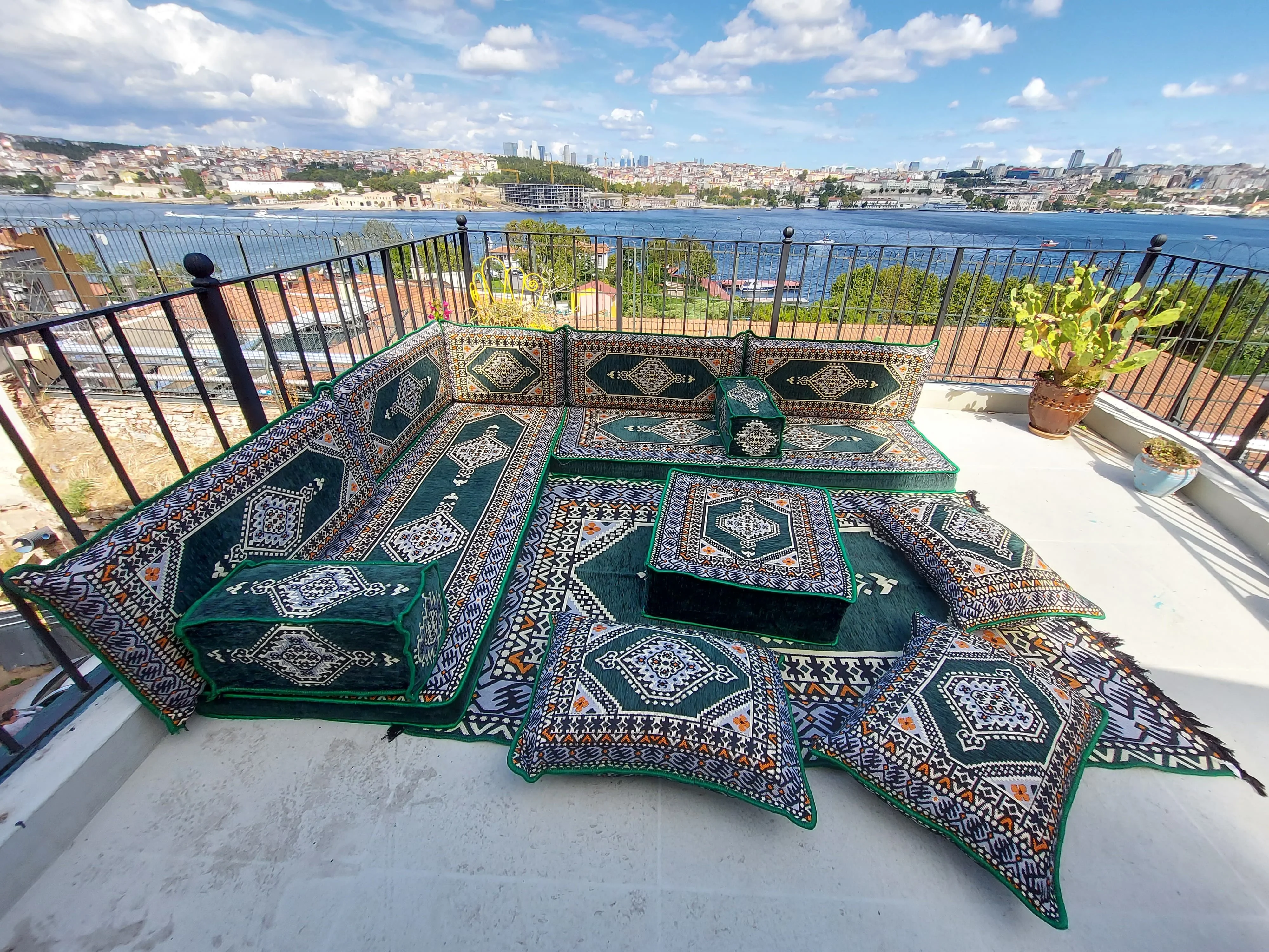 

Green Floor Cushions, L Shaped Sectional Sofas, Corner Arabic Sofa Set, Pallet Sofa, Arabic Majlis, Pouffs