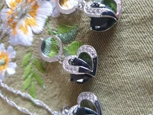 Las mujeres de lujo de Plata de Ley 925 de circón cúbico Collar Sets de pendientes de cartílago Piercing joyería de la boda de diseño de corazón