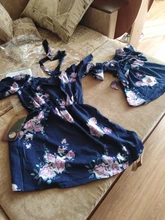 Vestido de verano para madre e hija, traje a juego con hombros descubiertos, Floral, suelto, bohemio, vestidos de ropa de verano