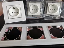 Curtain Switch-Socket Back-Wallpad White-Button French Free-Combination Round Reset DIY