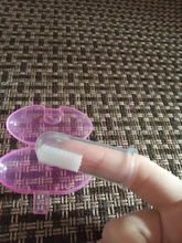 Cepillo de dientes de silicona para dedos de bebé + caja, cepillo de dientes de silicona suave transparente para niños, limpieza de goma