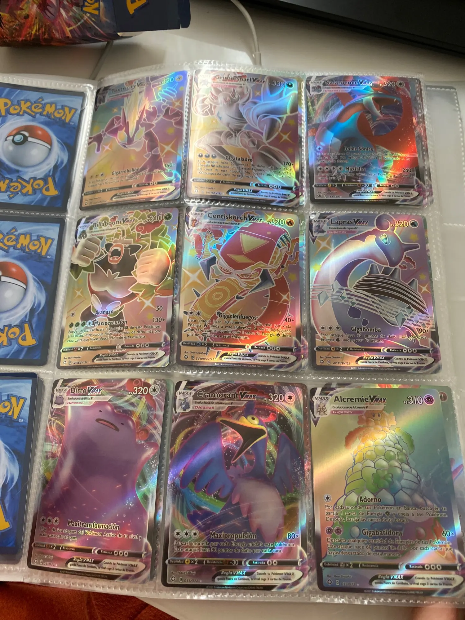 2021 New Pokemon Cards in Spanish TAG TEAM GX VMAX Trainer Energy  Holographic Playing Cards Game Castellano Español Children Toy Color:  ES200V VMAX HOT