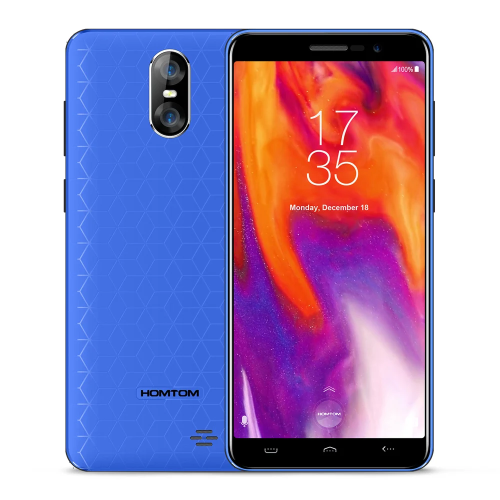 HOMTOM S12 Full Screen Mobile Phone 1GB RAM 8GB ROM 5.0 inch Android 6.0 Quad Core 8MP 2MP Back Dual Camera 3G WCDMA Smartphone - Цвет: Blue