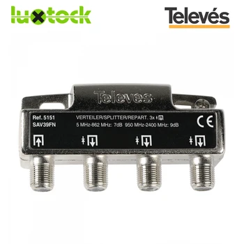 

Televes 5151, distribution frame 3 Outputs, Splitter signal Antenna TV, Television, for 3 Outputs, with connectors antenna type F