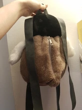 Lindo pingüino de peluche mochila para las niñas caqui pingüino de peluche bolso de hombro mejor regalo de cumpleaños para las niñas suave bolsa pequeña