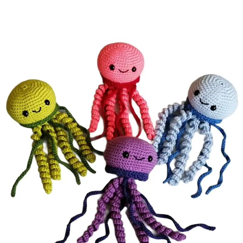 Jellyfish Baby Friend Amigurumi Stuffed Animal Soft Plush Toy Hand-Knitted Handmade Craft Kid Buddy Cute Gift Organic Yarn | Игрушки и