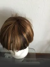 Ombre Bob corto peluca con flequillo recto brasileño pelucas de cabello humano rubio miel cabello humano pelucas completas con Bang cabello Remy