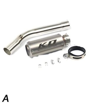 Slip On Motorcycle Exhaust Mid Connect Pipe And 51mm Muffler Tips Stainless Steel Exhaust System For Yamaha R6 1998-2005
