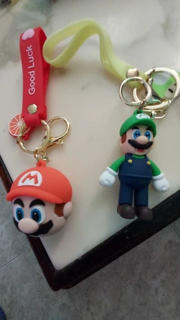 3PCS Super Mario Chain Key Ring Kids Toy Key chains Key Holder Charms Small Gift 