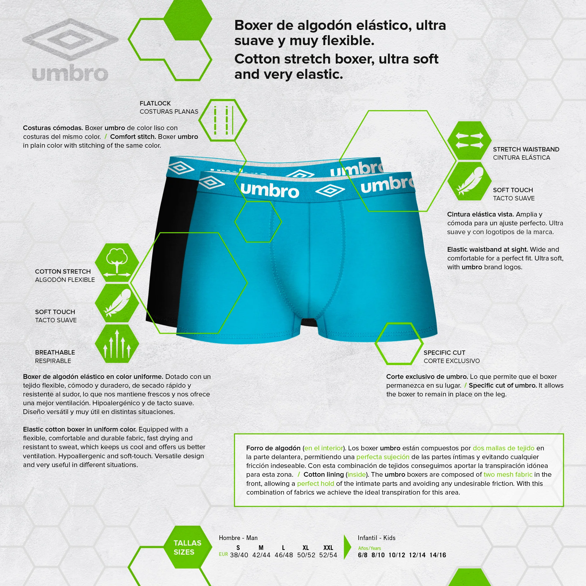 UMBRO боксеры, 12 штук в разных цветах для мужчин
