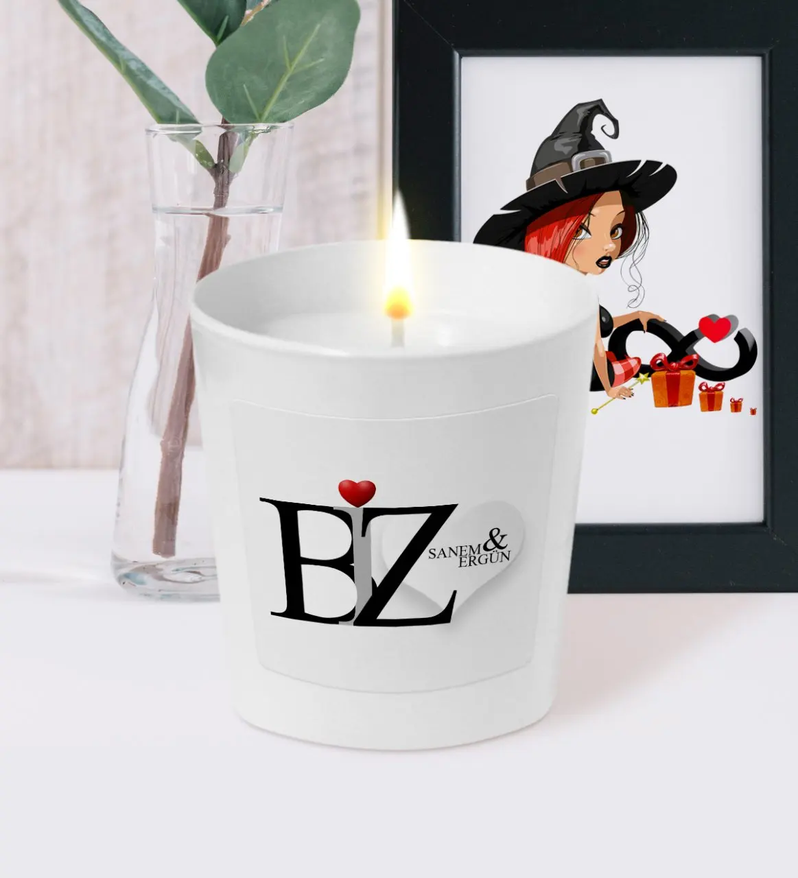 

Personalized White Glass Small Bowl Scented Candle (Model 13)