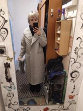 Winter Coat Parkas Long-Jacket Thin Toppies Autumn Womens Plaid Argyle Belt Double-Breasted-Belt