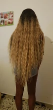 Peluca natural de cabello sintético para mujeres negras, pelo largo de onda de agua de 42 pulgadas, fibra de alta temperatura, Rubio, degradado, marrón