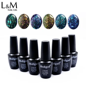

3pc/set ibdgel brand wholesale Galaxy Shadow Series Gel Polish Nails led Gel UV Soak off glitter Nails gel polish
