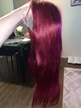 Pelucas de cabello humano con encaje granate frontal, 99J, peluca de cabello humano liso brasileño, parte de encaje, pelo Remy pre-arrancado, Estrella Brillante 180