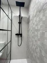 Bathroom Mixer Faucet Shower-Set Wall-Mounted Rotate-Watering-Can Rain Matte Black Tap