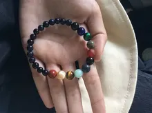 Pulsera de piedra Natural de galaxia para hombres y mujeres, pulsera curativa de constelaciones de los once del universo, joyería misteriosa
