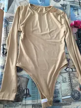 Body Sexy de Blanco sólido de manga larga con cuello redondo para mujer, Top gris, ropa de calle para mujer, talla grande