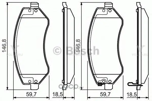 0986495117 BOSCH ДИСКОВЫЕ КОЛОДКИ ПЕРЕДНИЕ
