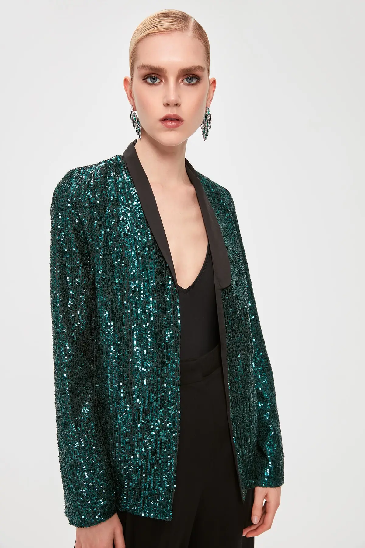 Trendyol Girdle Detail Sequin Jacket TPRAW20CE0291 | Женская одежда